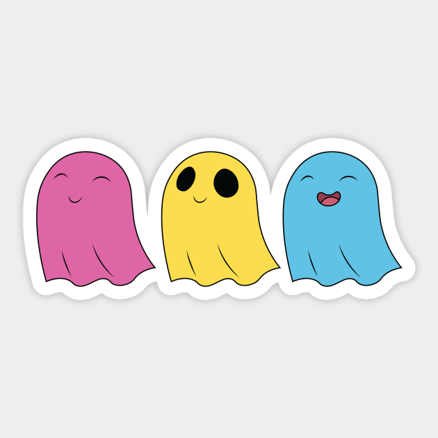 Pansexual Pride Ghosts Sticker by Jaimie McCaw